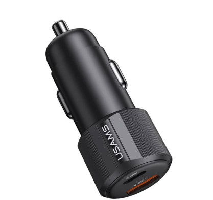 Автомобильное 3/Y/USAMS 60W Dual-Port Fast Car Charger